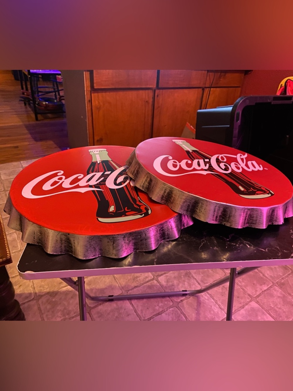 Coca Cola Red Bottle Cap Wall Plaques - Retro Party Decor